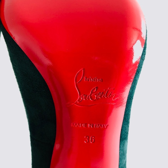 Christian Louboutin Fifi Green Suede Leather Pumps - Picture 7 of 13